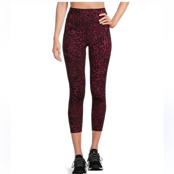 CALVIN KLEIN PERFORMANCE High-Waist Animal-Print Leggings athletic sport peached - Picture 1 of 9